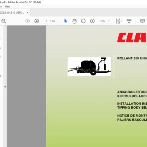 CLAAS ROLLANT 255 UNIWRAP Fitting Instruction Manual _DE_EN_FR - PDF DOWNLOAD