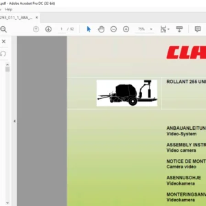 CLAAS ROLLANT 255 UNIWRAP Video camera Assmbly Instructions Manual_DE_EN_FR - PDF DOWNLOAD