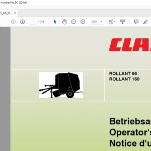 CLAAS ROLLANT 66 ROLLANT 160 Operator's Manual _DE_EN_FR - PDF DOWNLOAD