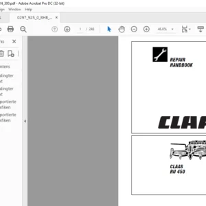 CLAAS RU 450 REPAIR HANDBOOK Manual - PDF DOWNLOAD