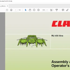 CLAAS RU 450 Xtra Assembly and Operator’s Manual - PDF DOWNLOAD
