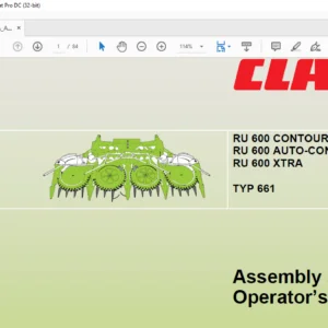 CLAAS RU 600 CONTOUR RU 600 AUTO-CONTOUR RU 600 XTRA TYP 661 Assembly and operator's manual