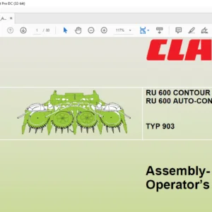 CLAAS RU 600 CONTOUR RU 600 AUTO-CONTOUR TYP 903 Assembly- and Operator’s Manual - PDF DOWNLOAD