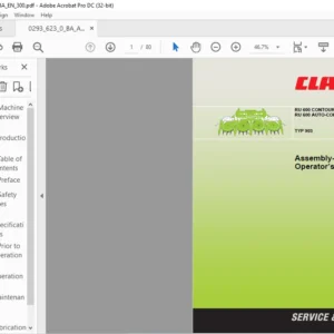 CLAAS RU 600 CONTOUR RU 600 AUTO-CONTOUR TYP 903 Assembly- and Operator’s Manual - PDF DOWNLOAD
