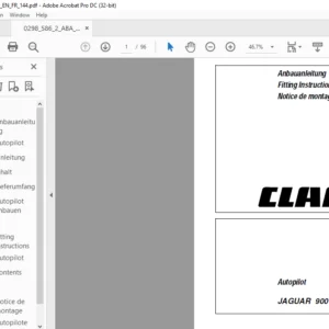 CLAAS RU 600 Contour RU 600 Auto Contour RU 600 Xtra Wear floor Fitting instructions Manual_DE_EN_FR_IT_ES