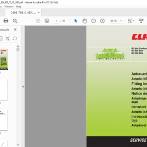 CLAAS RU 600 Contour RU 600 Xtra RU 450 Xtra Autopilot (3 deflector fingers) Fitting instructions Manual_DE_EN_FR_IT_ES