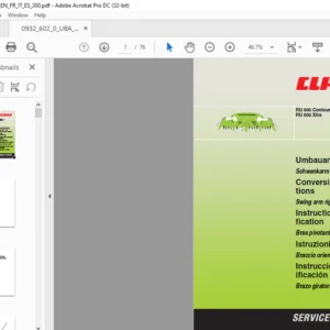 CLAAS RU 600 Contour RU 600 Xtra Swing arm right Conversion instructions Manual _DE_EN_FR_IT_ES - PDF DOWNLOAD