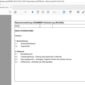 CLAAS Reparaturanleitung GRAMMER Sitzfederung MSG95EL Reparatur handbuch - PDF DOWNLOAD (GERMAN)