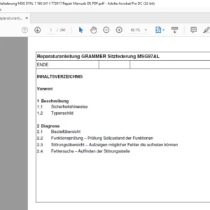 CLAAS Reparaturanleitung GRAMMER Sitzfederung MSG97AL Reparatur handbuch - PDF DOWNLOAD (GERMAN)
