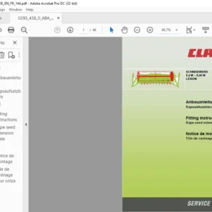 CLAAS SCHNEIDWERK 5.4 M -9.00 M LEXION Fitting Instructions Manual _DE_EN_FR - PDF DOWNLOAD