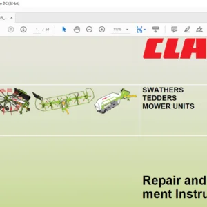 CLAAS SWATHERS TEDDERS Repair and Adjustment Instructions Manual - PDF DOWNLOAD