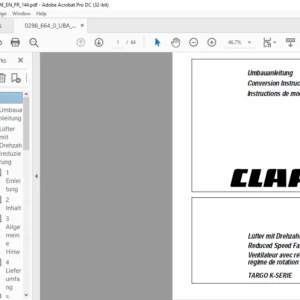 CLAAS TARGO K-SERIE Reduced Speed Fan Conversion Instructions Manual_DE_EN_FR  - PDF DOWNLOAD