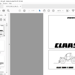 CLAAS TARGO K SERIES Operator's Manual - PDF DOWNLOAD