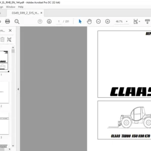 CLAAS TARGO K50 K60 K70 HYDRAULICS ELECTRICS TECHNICAL DATA REPAIR MANUAL - PDF DOWNLOAD