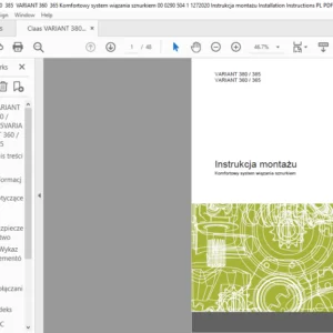 CLAAS VARIANT 380 / 385 VARIANT 360 / 365 Komfortowy system wiązania sznurkiem instrukcja montażu Manual - PDF DOWNLOAD (Polish)