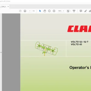 CLAAS VOLTO 52 / 52 T VOLTO 45 Operator’s Manual - PDF DOWNLOAD