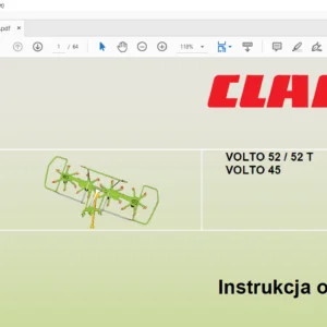 CLAAS VOLTO 52 / 52 T VOLTO 45 instrukcja obsługi - PDF DOWNLOAD (Polish)