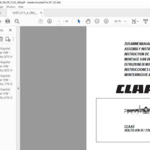 CLAAS VOLTO 870 H / 770 H / 670 H Assembly instructions Manual _EN_DE_FR_IT_ES- PDF DOWNLOAD