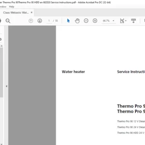 CLAAS Webasto Water heater Thermo Pro 90 Thermo Pro 90 HDD Service Instructions Manual -PDF DOWNLOAD