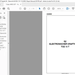 Claas ARES 507 - 607 Kapitel G0 - Übersicht 60 0503 119 1 5122009 2 Repair Manuals DE PDF