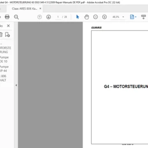 Claas ARES 806 Kapitel G4 - MOTORSTEUERUNG 60 0503 049 4 5122009 Repair Manuals DE PDF