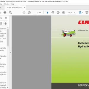 Class LEXION 600 - 510 Systemtechnik Hydraulik Manual - PDF DOWNLOAD (GERMAN)