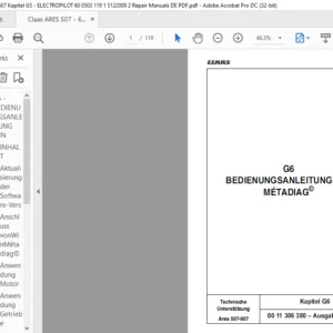 Claas ARES 507 - 607 Kapitel G5 - ELECTROPILOT 60 0503 119 1 5122009 2 Repair Manuals DE PDF