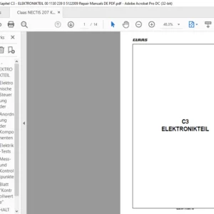 Claas NECTIS 207 Kapitel C3 - ELEKTRONIKTEIL 00 1130 239 0 5122009 Repair Manuals DE PDF