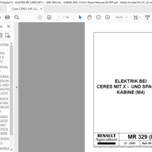 Claas CERES MR 329 Kapitel F2 - ELEKTRIK BEI CERES MIT X - UND SPACIAL - KABINE (M4) 3132013 Repair Manuals DE PDF