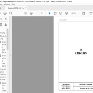 Claas ARION 430-410 Diagnose Kapitel 05 - LENKUNG 11102009 Repair Manuals DE PDF