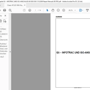 Claas ATLES 906 Kapitel G5 - INFOTRAC UND ISO-ANSCHLUSS 60 0503 050 5 5122009 Repair Manuals DE PDF