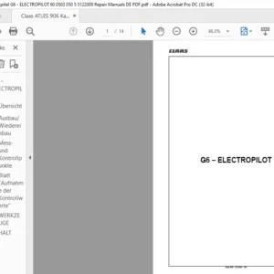 Claas ATLES 906 Kapitel G6 - ELECTROPILOT 60 0503 050 5 5122009 Repair Manuals DE PDF