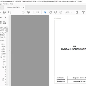 Claas Axos 340-310 09 HYDRAULISCHES SYSTEM Reparatur handbuch - PDF DOWNLOAD (German)