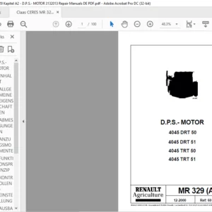 Claas CERES MR 329 Kapitel A2 - D.P.S.- MOTOR 3132013 Repair Manuals DE PDF