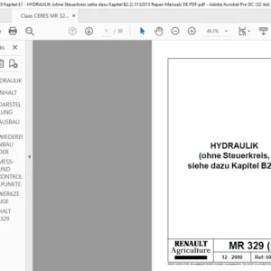 Claas CERES MR 329 Kapitel E1 - HYDRAULIK (ohne Steuerkreis siehe dazu Kapitel B2.2) 3132013 Repair Manuals DE PDF