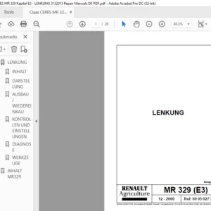 Claas CERES MR 329 Kapitel E3 - LENKUNG 3132013 Repair Manuals DE PDF