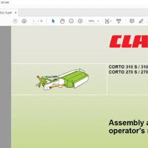 Claas CORTO 310 S / 310 N CORTO 270 S / 270 NC / 270 N Assembly and operator's manual - PDF DOWNLOAD