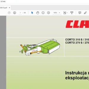 Claas CORTO 310 S / 310 N CORTO 270 S / 270 NC / 270 N Instrukcja montażu i eksploatacji Manual - PDF DOWNLOAD (Polish)