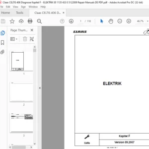 Claas Celtis Kapitel F ELEKTRIK Reparatur handbuch- PDF DOWNLOAD (GERMAN)