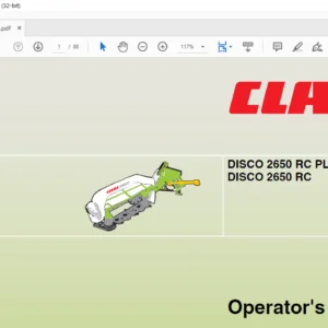 Claas DISCO 2650 RC PLUS DISCO 2650 RC Operator's Manual - PDF DOWNLOAD