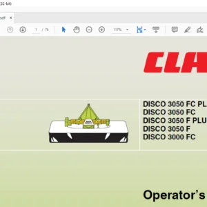 Claas DISCO 3050 FC PLUS 3050 FC 3050 F PLUS 3050 F 3000 FC Operator’s Manual - PDF DOWNLOAD