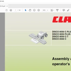 Claas DISCO 8550 C PLUS / 8550 C 8550 PLUS / 8550 8550 C-T 8500 C Assembly and operator's manual - PDF DOWNLOAD