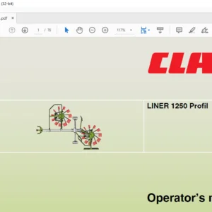 Claas LINER 1250 Profil Operator's Manual - PDF DOWNLOAD