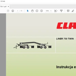 Claas LINER 750 TWIN Instrukcja eksploatacji - PDF DOWNLOAD (Polish)