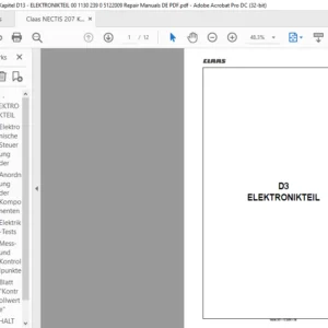 Claas NECTIS 207 Kapitel D13 - ELEKTRONIKTEIL 00 1130 239 0 5122009 Repair Manuals DE PDF