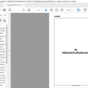 Claas Nectis 207 H2-HEIZUNGKLIMAANLAGE Reparatur handbuch - PDF DOWNLOAD (German)