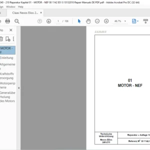Claas Nexos Elios 240-210 01 MOTOR - NEF Reparatur handbuch - PDF DOWNLOAD (German)