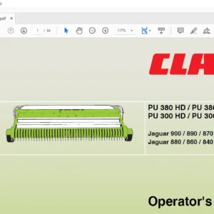 Claas  PU 380 HD  PU 380 Type 429 PU 300 HD  PU 300 Type 428 Operator's manual - PDF DOWNLOAD