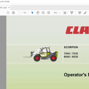 Claas SCORPION 7040 / 7030 6040 / 6030 Operator’s Manual - PDF DOWNLOAD