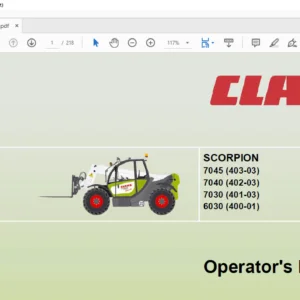 Claas SCORPION 7045 (403-03) 7040 (402-03) 7030 (401-03) 6030 (400-01) operator's manual - PDF DOWNLOAD